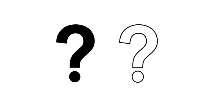 Question mark icons in solid and outline style.