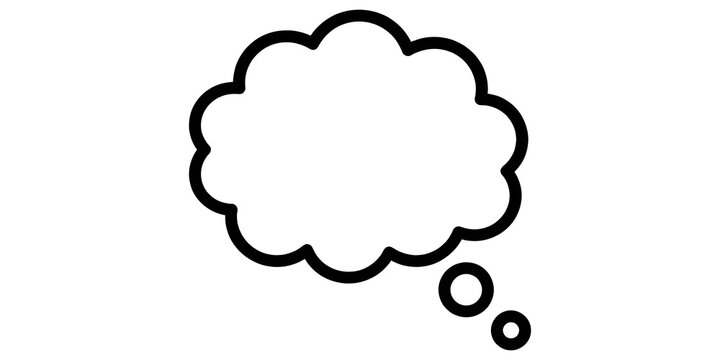 Comic speech bubble cloud with tails on transparent background.
