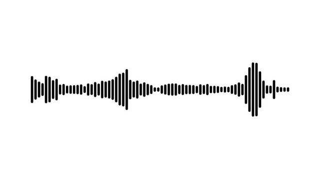 Realistic audio spectrum visualizer, black sound wave frequency on white background, modern music bars animation, sound wave isolated animation, cinematic sound visualizer overlay asset.4k video