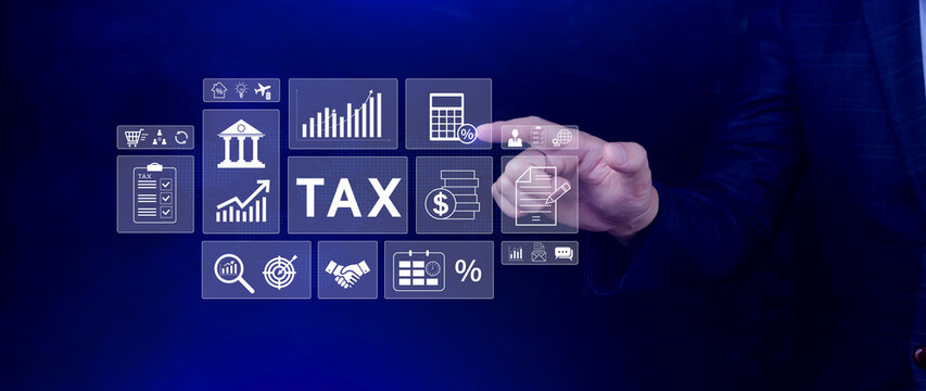 Online tax payment and financial planning concept. analyzing financial data and tax calculation to complete Individual income tax return, Government, state taxes, report. not ai