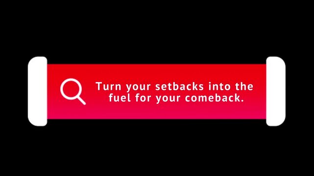Motivational Quote Animation &ndash; Turn Setbacks Into Your Comeback | 4K