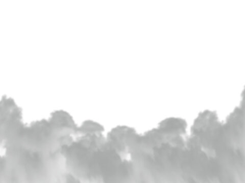 Realistic gray smoke or cloud effect isolated on transparent background