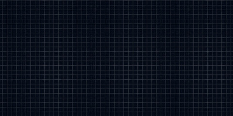 Dash grid paper seamless pattern. Black notebook grid with thin graph lines. Vector bg for game note print architect plan education. Dark paper texture with white points for notebook pad © Syuzann q