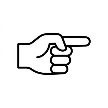 Pointing finger icon in black and white