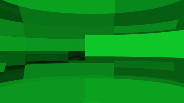Abstract dark green curved geometric 3D background loop, seamless motion graphics studio background, modern broadcast news lower third stage banner element, corporate tech and sports event ,