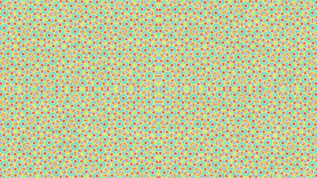 Vibrant psychedelic kaleidoscope pattern wallpaper with colorful optical illusion background design