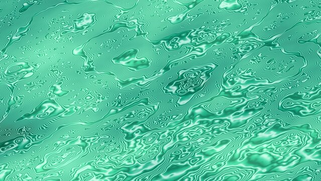 Abstract flowing malachite green and teal liquid pattern background with organic waves on transparent