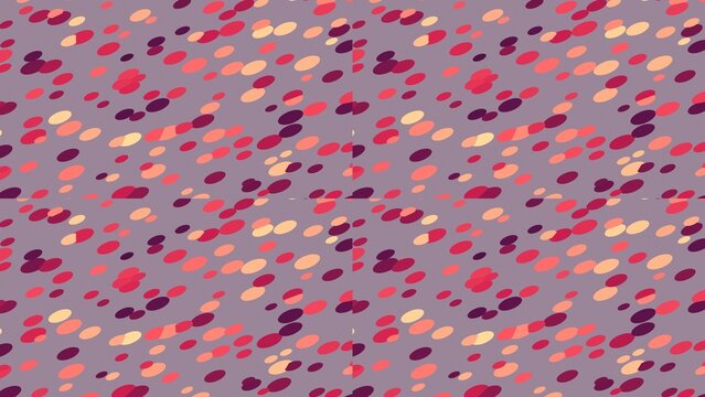 Abstract geometric pattern with colorful ovals on transparent background