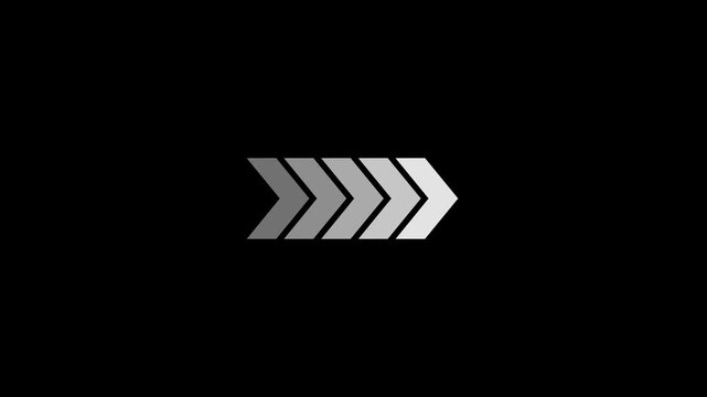 Modern Right Arrow Progress Animation, Forward Direction Icon, Fast Navigation Symbol, Motion Graphics, UI UX Interface Element, Minimal Design, Loop Background