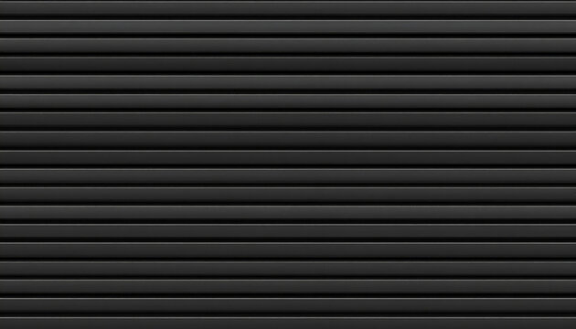 Dark grey horizontal metal slats pattern industrial corrugated shutter texture background. 