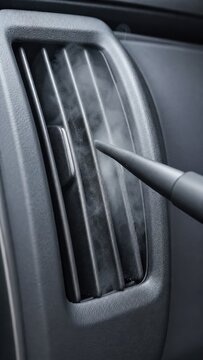Steam cleaning car air vent for professional detailing