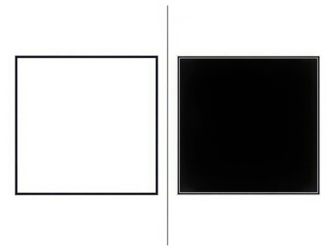 Minimalist comparison of light and dark squares