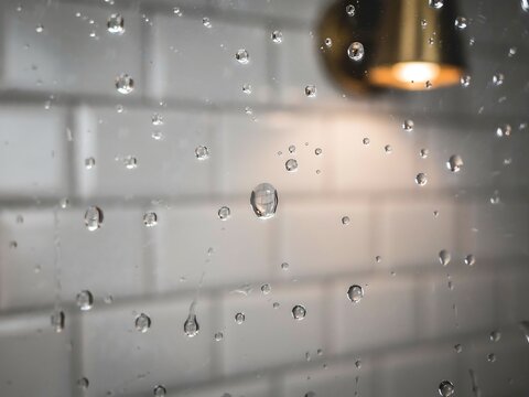 Bathroom Tile Water Drops Macro Details High Resolution Picture