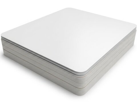Stack of white foam mattress layers
