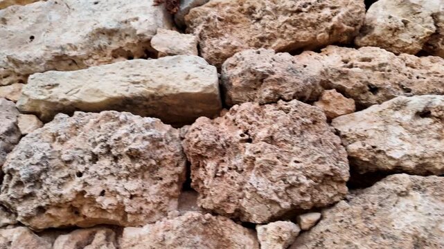 Xemxija Heritage Trail - Farmers Hut Gorborg close up and inside of carved stone on the wall of the old farm house