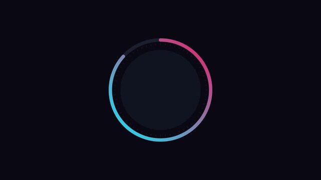 Minimalist circular progress bar loading animation with neon gradient glow 4k circle ring