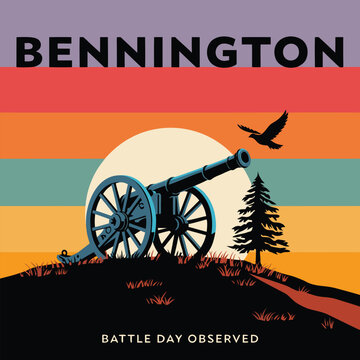 Bennington Battle Day Historic Cannon Tee | 1777 Patriot Design | American Revolution Celebration