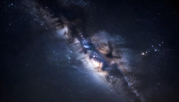 Expansive view of the Milky Way galaxy stretching across the dark night sky