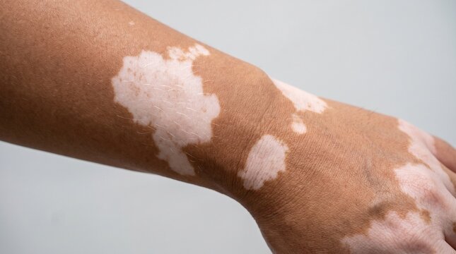 Vitiligo Depigmentation Disorder Realistic Clinical Dermatology Close Up Photograph
