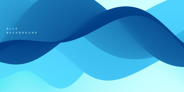Blue abstract ocean seascape. Sea surface. Realistic landscape with waves. Nature background. Cover design template. 3d vector illustration for banner, flyer, poster or brochure.