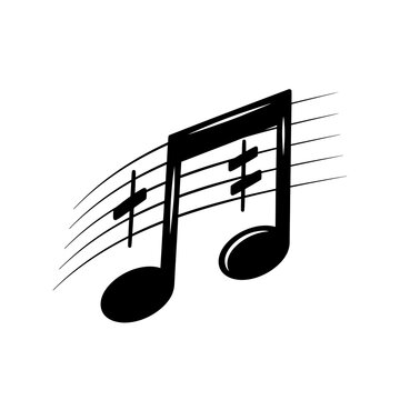 Musical note on staff line art
