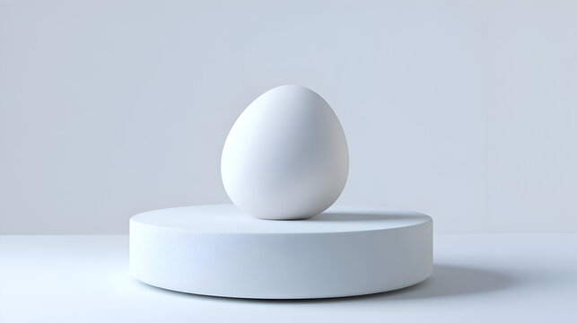 white egg on white background