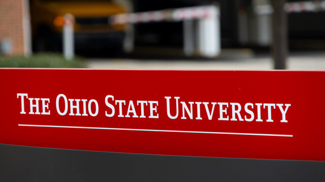 The Ohio State University sign at campus entrance