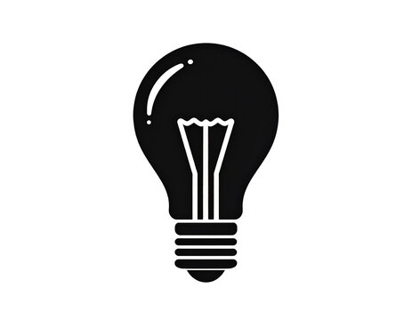 Schwarze Gl&uuml;hbirne als Icon Silhouette isoliert auf transparentem Hintergrund