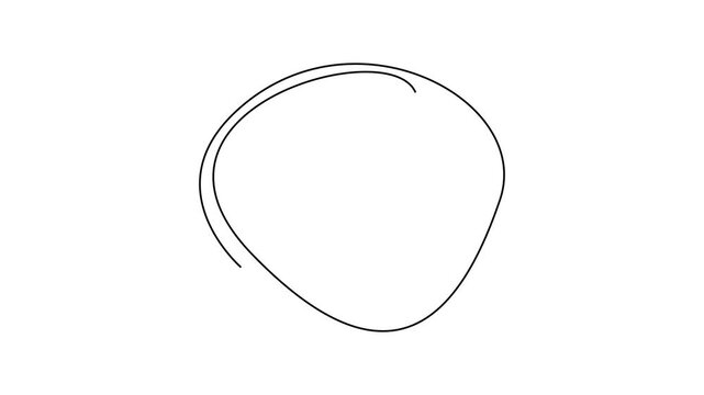 White Circle round animated marker hand drawn highlighter elements. Hand-drawn ovals animation, White marker animation with alpha channel. 4k highlighter icon