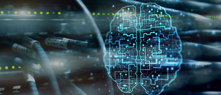 AI Artificial Intelligence Network Visualization for Technology and Data Processing Systems