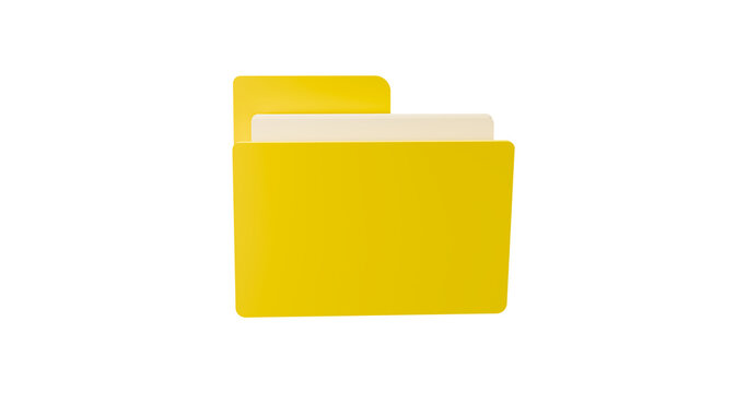 Folder with white pages or documents in a transparent background