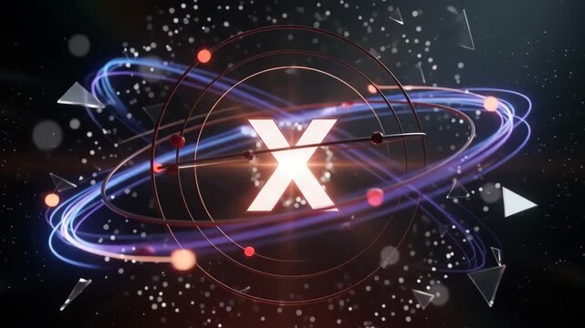 Futuristic Atom Orbiting Animation