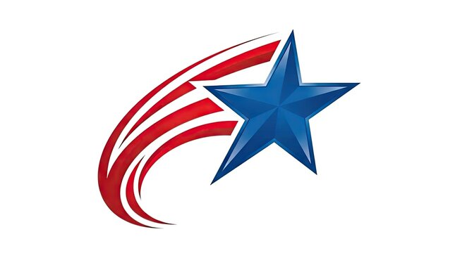 Shooting star with red trails logo.