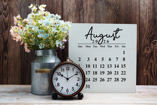 August 2026 annual monthly desk calendar for planning and management