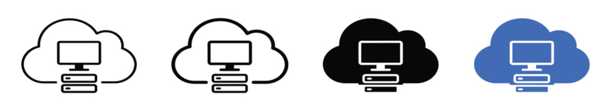 Cloud API programming code and software integration vector icon set design.