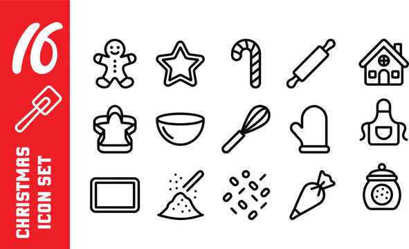 Christmas, cookies baking icon