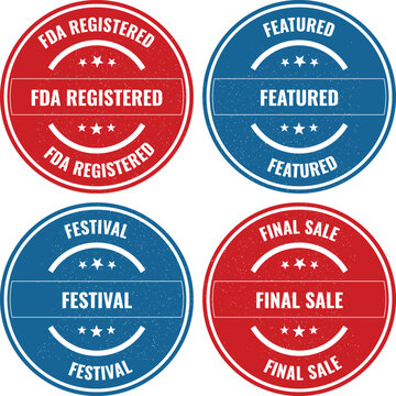 Round seals for commercial promotions featuring fda registered and festival themes for business marketing needs