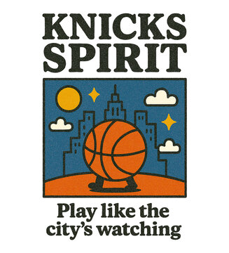 Embrace the unwavering passion and relentless drive of 'Knicks Spirit,' where a basketball personified embodies the electrifying energy of a city that never sleeps, inspiring you to play