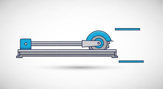Precision Cutting Machine Industrial Tool Illustration For Design and Technology