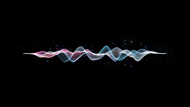 Glowing Neon Sound Waves, Audio Waves, Noise Frequency, Artificial Intelligence Ai Voice Waveform. Music Track and Voice Recording, Audio Spectrum. Sound Background Loop