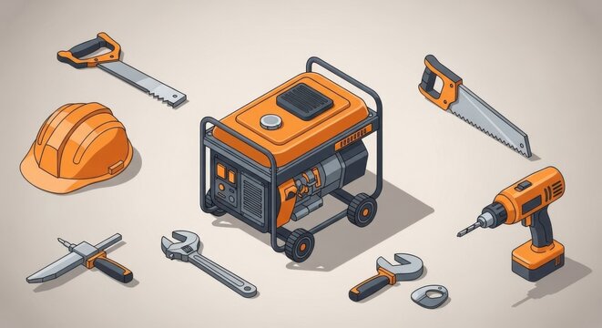 Essential Construction And Diy Tools And Generator Graphic