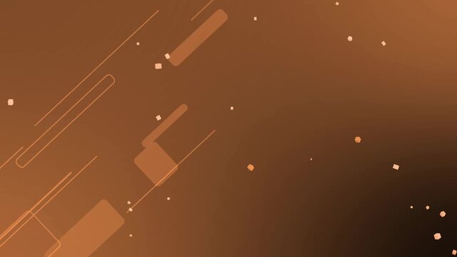 Abstract background with glowing geometric shapes lines and small floating dots animation