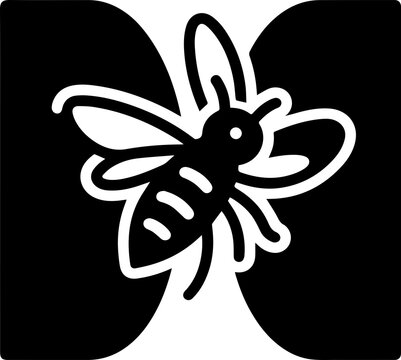 Silhouette Bees Flying Around Honeycomb Symbolizing Nature Pollination and Harmony Together
