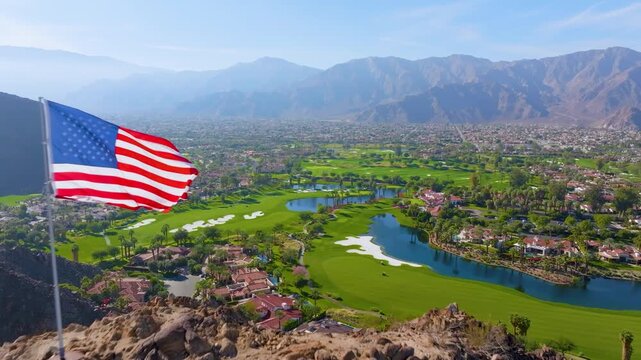 Aerial Drone View of La Quinta Golf Resort California United States