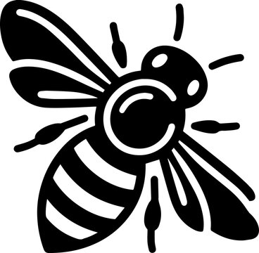 Silhouette Bees Flying Around Honeycomb Symbolizing Nature Pollination and Harmony Together