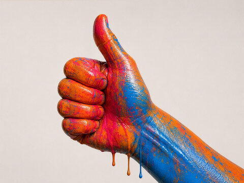 Colourful Hand Gesture 10/ok