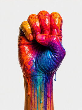 Colourful Hand Gesture E