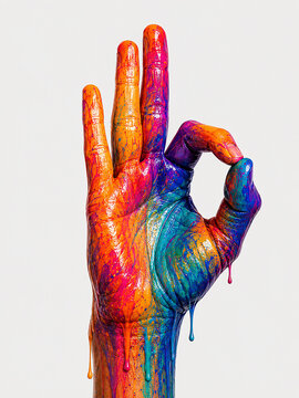 Colourful Hand Gesture F