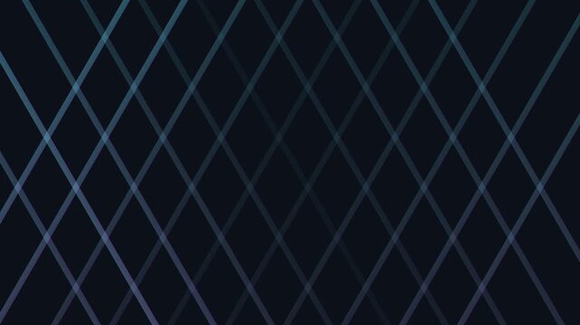 Abstract neon diamond grid motion background, glowing blue and purple intersecting lines pattern animation 4k
