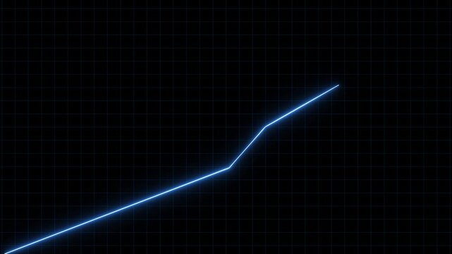 Futuristic Neon Arrow Business Growth Animation with Financial Chart, Stock Market Trend, Digital Finance Technology and Upward Success Concept